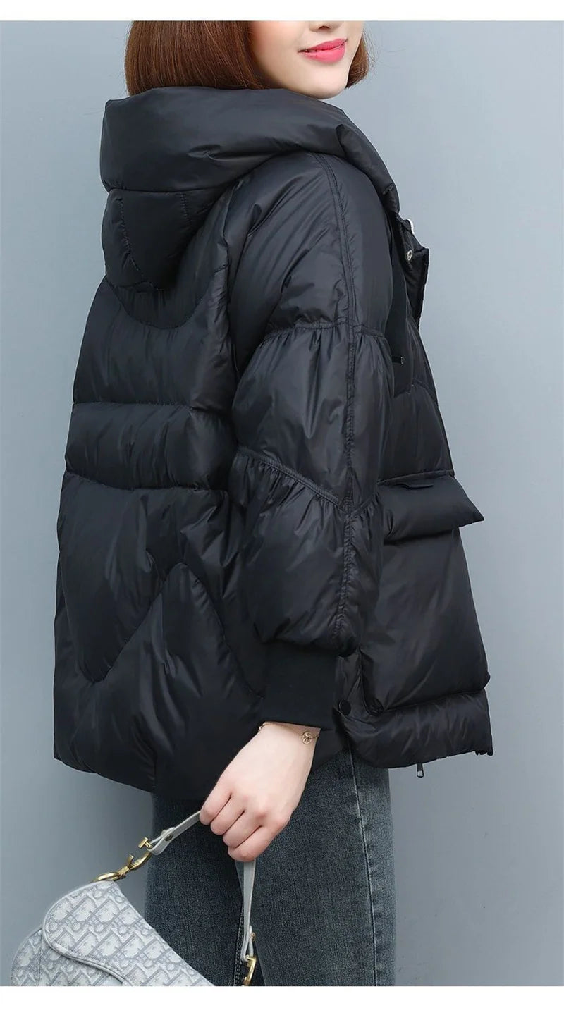 Winter Clothes Women Basic Jackets Warm Thick Down Cotton Jacket Female Short Hooded Fashion Padded-Cotton Jacket Parkas