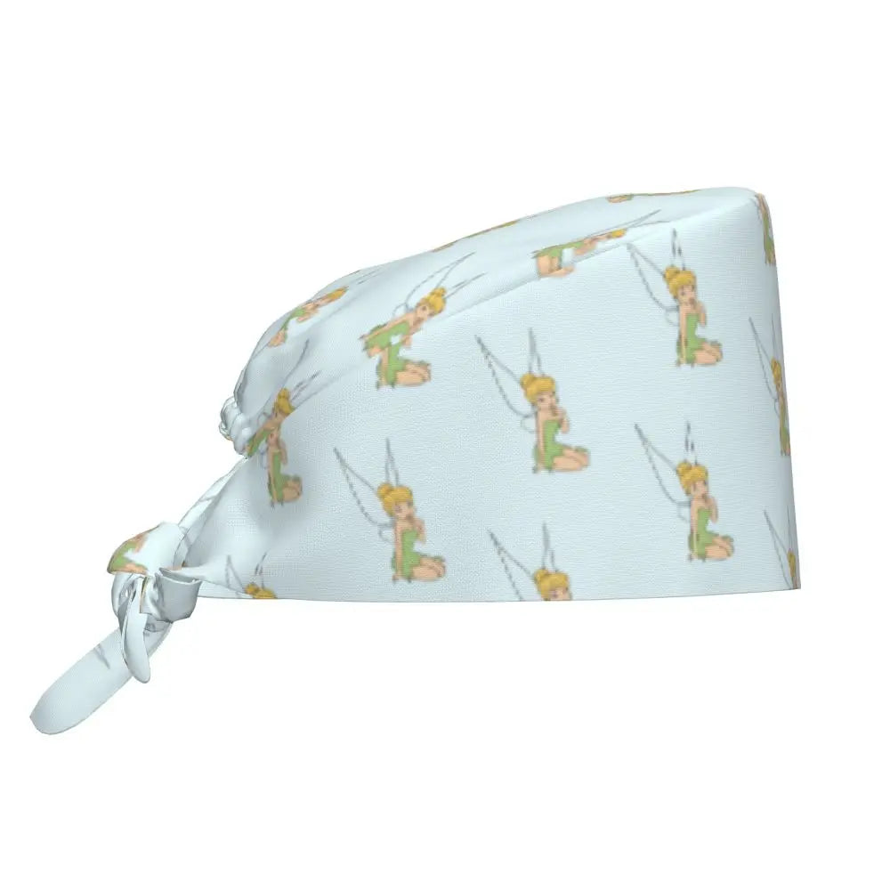 Custom Tinker Bell Breathable Nursing Work Cap Surgical Scrub Caps Unisex Nurse Medical Cap Cartoons Scrubs Hat Medical Surgical