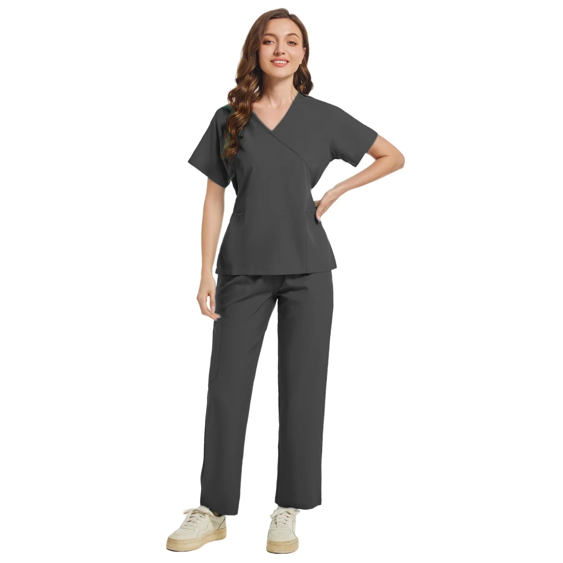 Slim Fit Women Scrubs Sets Hospital Medical Uniforms Nurses Accessories Dental Clinic Beauty Salon Spa Workwear Scrubs Tops Pant