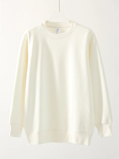 Winter Fleece Sweatshirts For Women Oversized Top Warm Pullovers Black Loose O Neck White Thick Velvet Sweatshirt Women Warm