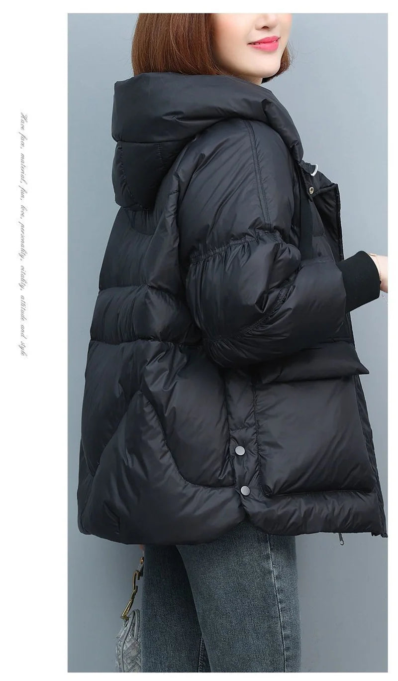 Winter Clothes Women Basic Jackets Warm Thick Down Cotton Jacket Female Short Hooded Fashion Padded-Cotton Jacket Parkas