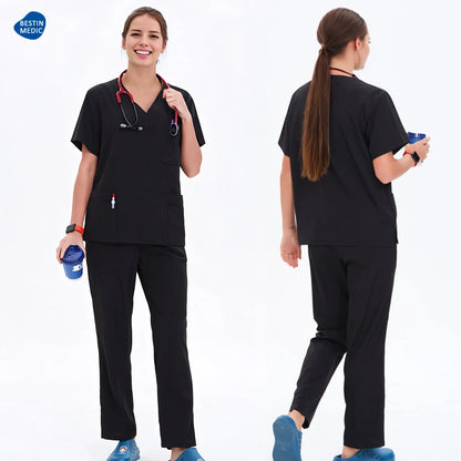 Doctor Nurse Scrub Set Hospital Uniforms Clinic Medical Surgeon Nursing Clothes Dental Pediatric Beauty Salon Work Suit S23