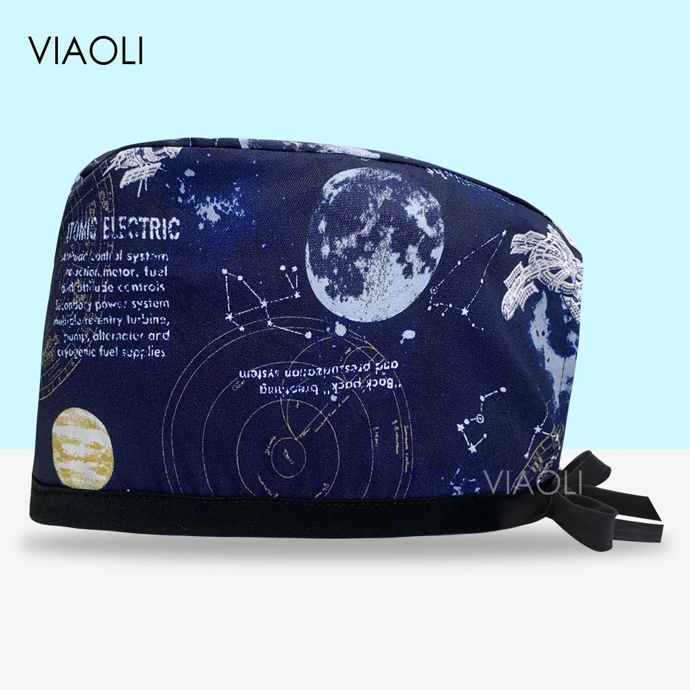 Scrub Cap Printed Cotton Beauty Salon Surgeon Cap Dental Clinic Nursing Hat Women Men Surgical Caps Wholesale Nurse Accessories