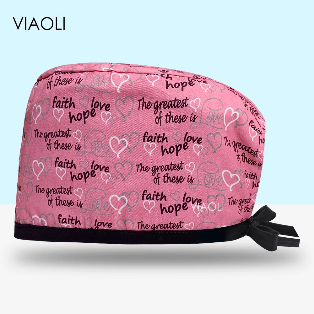 Scrub Cap Printed Cotton Beauty Salon Surgeon Cap Dental Clinic Nursing Hat Women Men Surgical Caps Wholesale Nurse Accessories