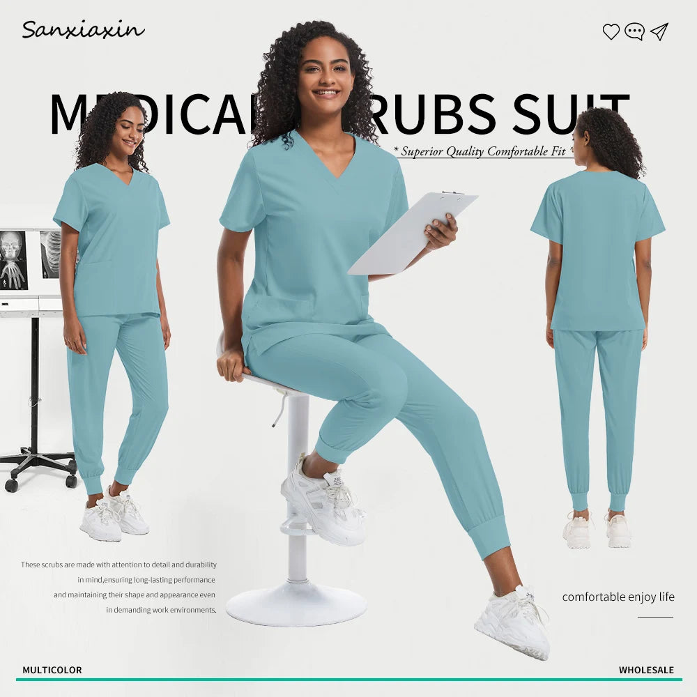 Hospital Scrubs Sets Doctor Nursing Uniform Suit for Male Female Dental Clinic Supplies Nurse Uniforms Women Medical Accessories