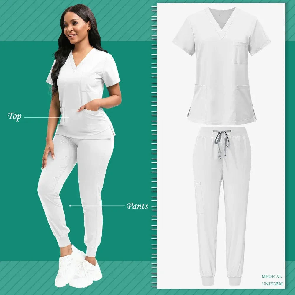 Multicolor Medical Uniforms Hospital Surgical Nurse Scrubs Set Unisex Nurses Accessories Dental Clinic Beauty Salon Workwear