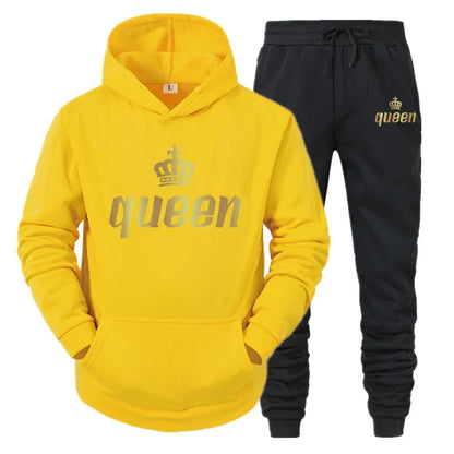 2024 Couple Outfits Hoodie and Jogger Pants High Quality Men Women Daily Casual Sport Jogging Suit King Queen Tracksuits Sets