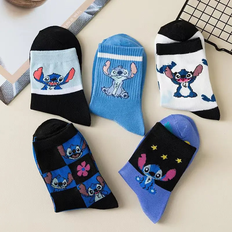 Stitch Anime Lilo & Stitch Cotton Midtube Stockings Socks Cartoon Stitch Dolls Boys Girls Warm Sleep Socks Kids Christmas Gifts