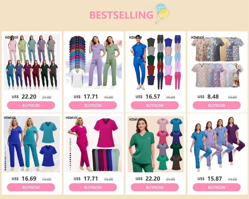 Nurse Scrubs New Fashion Medical Scrub Soft Breathable Jogger Pants Set Surgical Uniforms Woman Nursing Clinical Doctor Workwear
