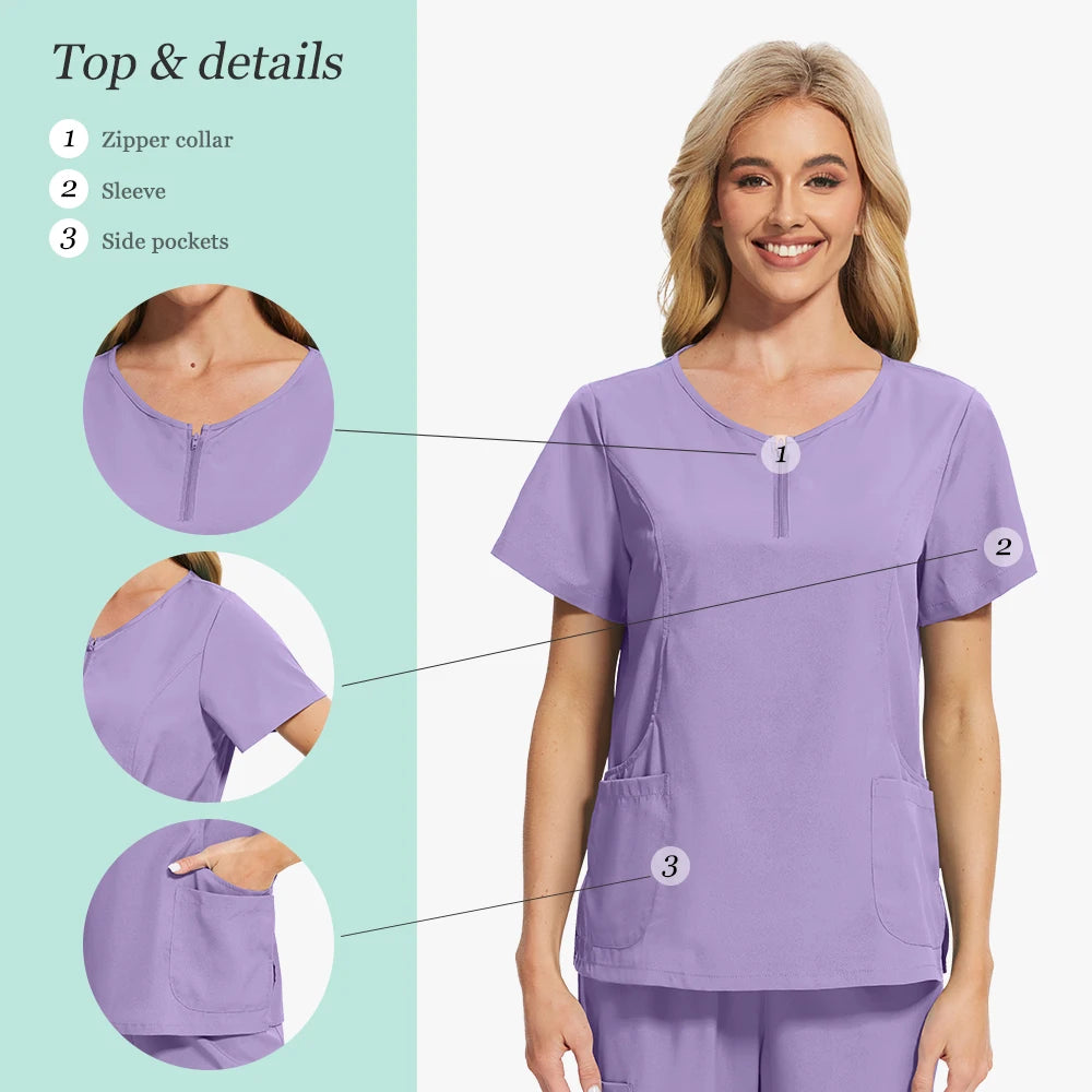 Scrub Sets Uniform Women Joggers Nurse Accessories Elastic Breathable Surgical Uniforms Beauty Salon Lab Coat Pharmacy Work Wear
