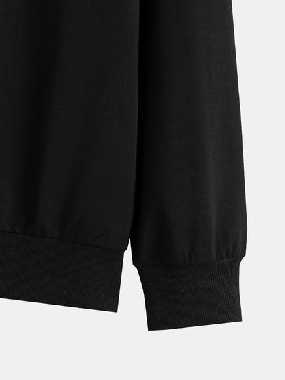 Men's Autumn and Winter Set With Future Print Casual Long Sleeve Pants Two-pieces Suit Comfortable Sportswear Suit Crew Neck