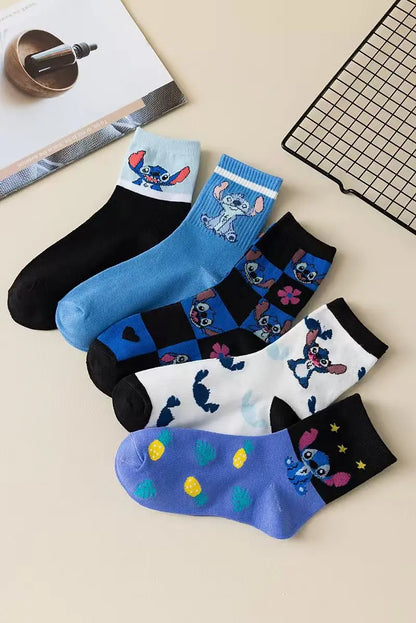 Stitch Anime Lilo & Stitch Cotton Midtube Stockings Socks Cartoon Stitch Dolls Boys Girls Warm Sleep Socks Kids Christmas Gifts