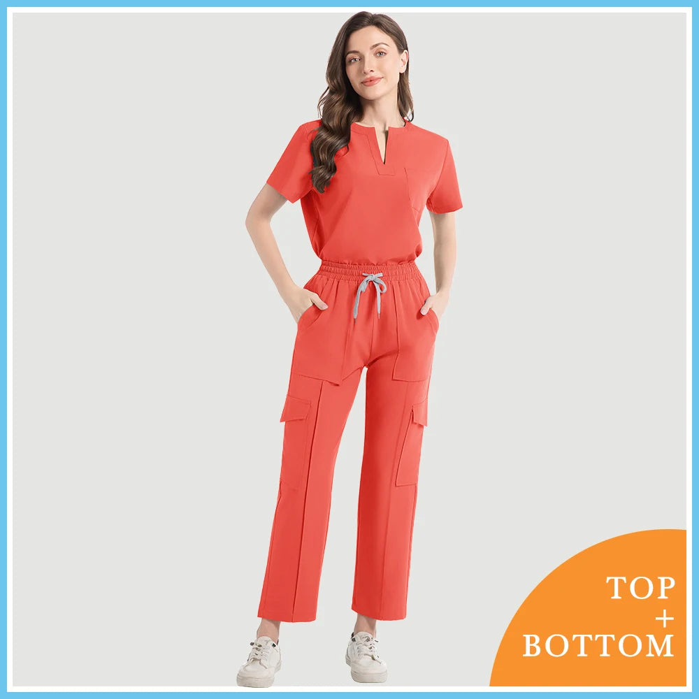 Women Scrubs Nurse Accessories Medical Uniform Unisex Slim Fit Comfort Clinical Women Operating Room Work Uniform Jogger Suit