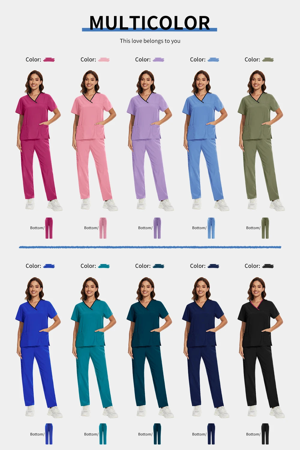 Medical Uniforms Women Hospital Nurse Scrubs Sets Pet Grooming Scrubs Unisex Clinic Nursing Surgical Uniforms Spa Uniforms Women