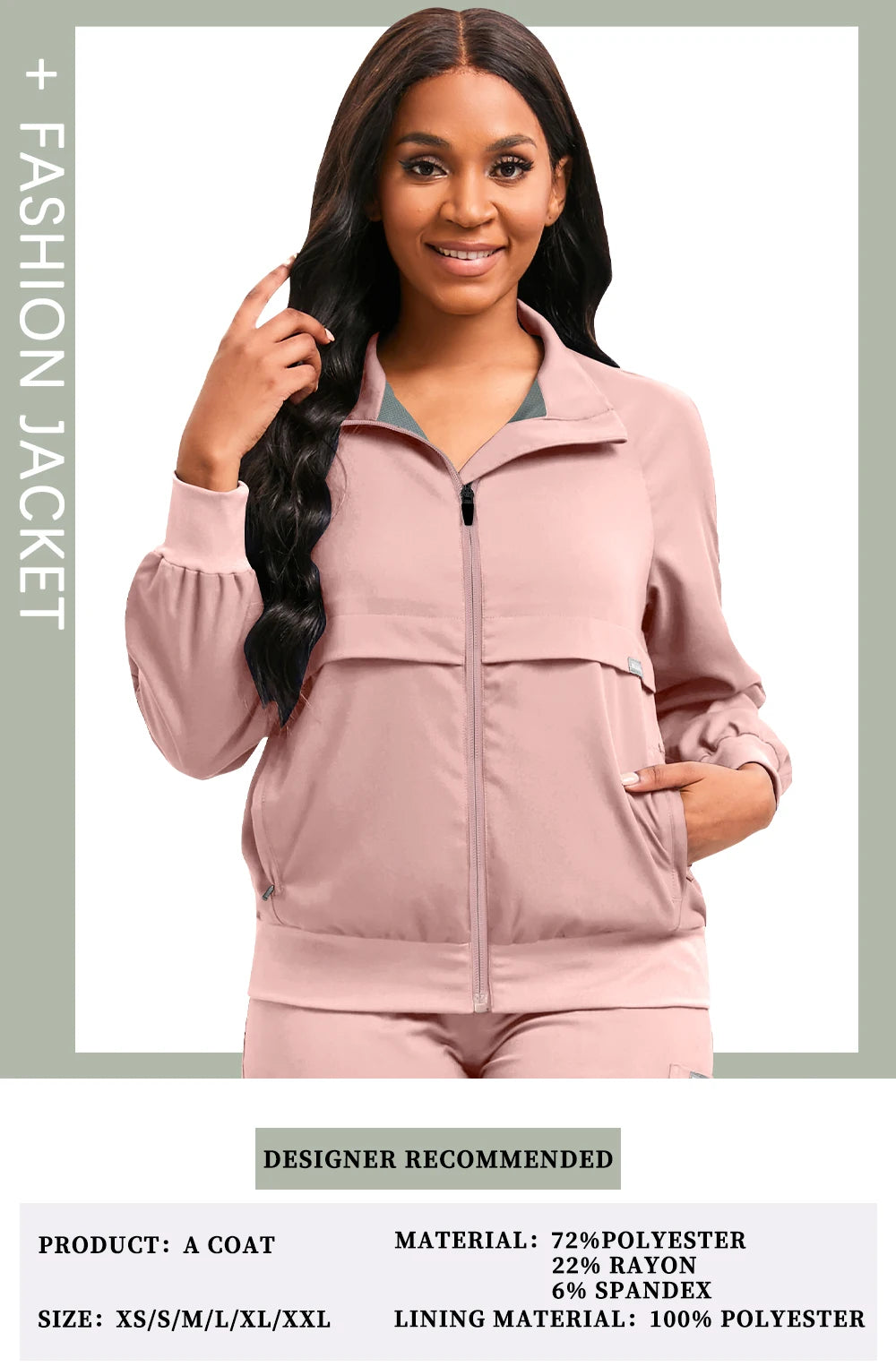 Oversized Long Sleeve Jacket With Pocket Medical Scrub Top Thick Warm Up Coat Doctor Nurse Uniform Hospital Workwear Clinic Coat