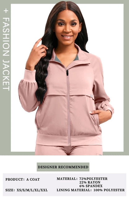 Oversized Long Sleeve Jacket With Pocket Medical Scrub Top Thick Warm Up Coat Doctor Nurse Uniform Hospital Workwear Clinic Coat