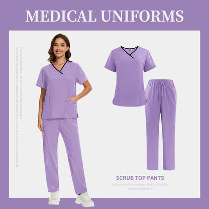 Scrub Uniforms Sets Hospital Clothes for Women Scrubs Set Quick-Drying Comfortable Nursing Outfits Pet Clinic Veterinary Uniform