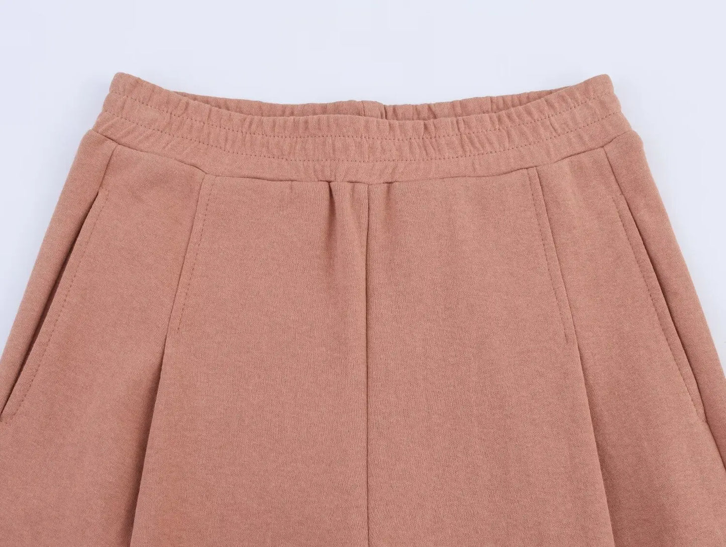 2025 New Women's Clothing European and American Style Fashion Washed Double-Sided Fabric Casual Pleated Pants