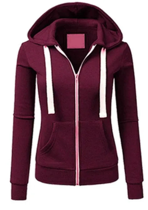 2024 Spring and Autumn New Women's Personalized Casual Cardigan Zipper Hoodie Korean Edition Fashion Outdoor Jogging Sportswear