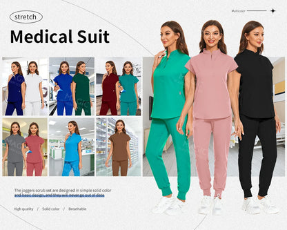 Scrubs Sets Pet Medical Uniforms Clothing Women Nurse Costume Spa Uniforms Surgery Suit Nurse Accessories Doctor Scrubs Workwear