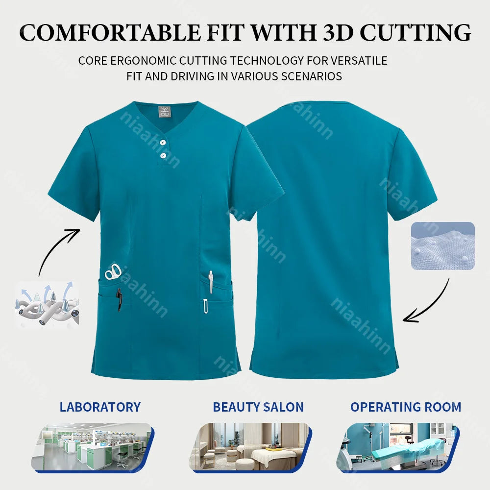Scrubs Tops Jogger Pants Set Men Nurse Uniform Wholesale Lab Dustproog Workwear Doctor Uniform Suit for Men Medical Clothing Set