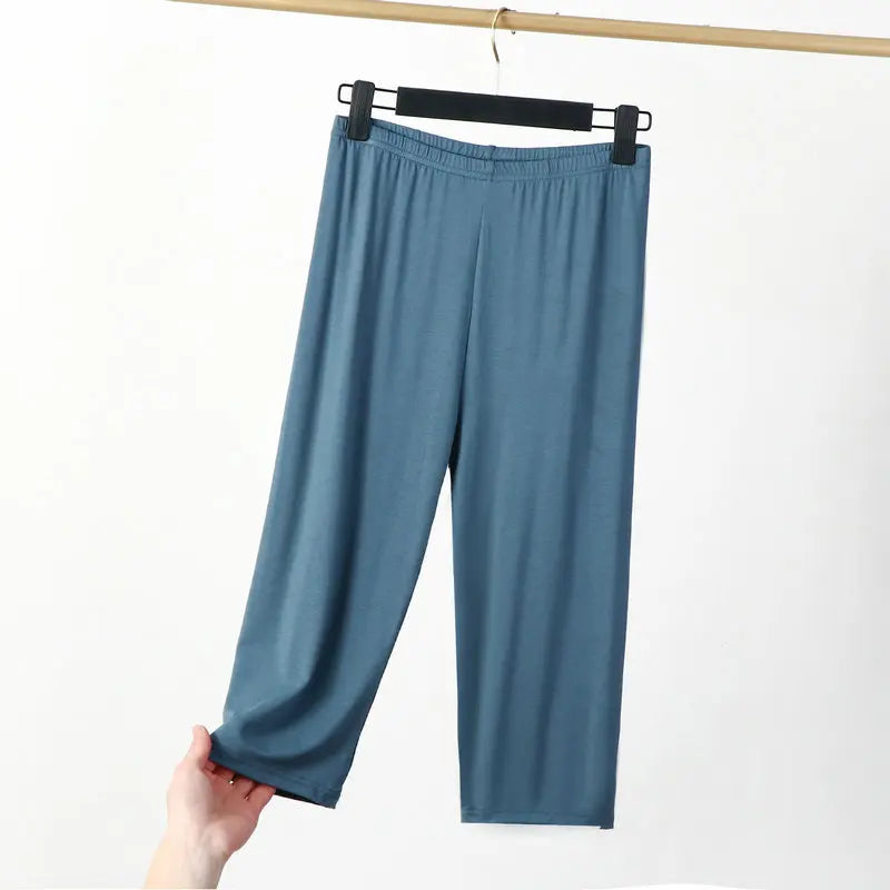 XL to 8XL summer Modal leggings calf Length High waist Large size Stretch Casual Slimming Basic short Pants sleep pants