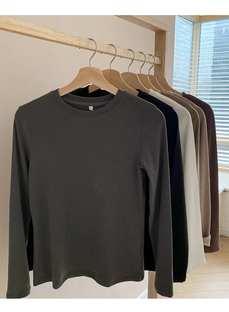 Winter Women Sweater T Shirt Women  Oversize T-Shirt Woman Clothes Female Tee Tops Pullover Long Sleeve Tube Knitted Tshirt Top