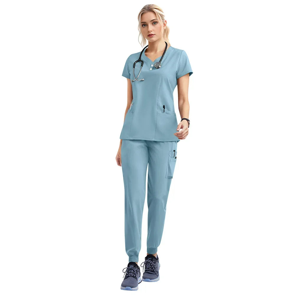 Wholesale Price Doctor Nurse Scrubs Set Medical Uniforms Women Jogger Set Hospital Accessories Operating Room Surgical Workwear