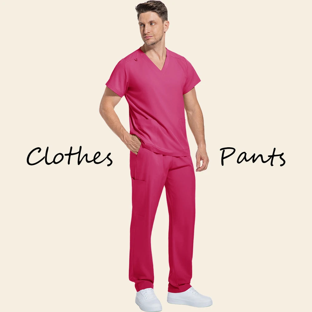 Nurse V-neck Scrubs Uniform Unisex Scrub Joggers Nurses Accessories Quick-drying Hospital Uniforms Nursing Articles Workwear Men