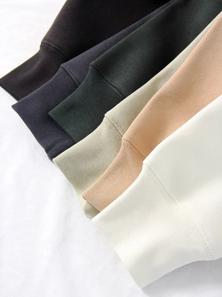 Winter Fleece Sweatshirts For Women Oversized Top Warm Pullovers Black Loose O Neck White Thick Velvet Sweatshirt Women Warm