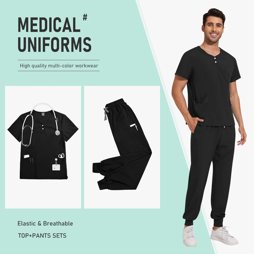 Scrubs Nursing Accessories Medical Surgical Gowns Doctor Nurse Special Scrub Men Solid Color Work Wear Spa Unifroms Women Unisex