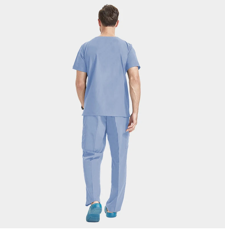Men's Medical Scrubs Sets Hospital Nursing Uniforms Breathable Sanitary Clinical Aesthetic Nurse Suits Doctor Workwear 8020-02