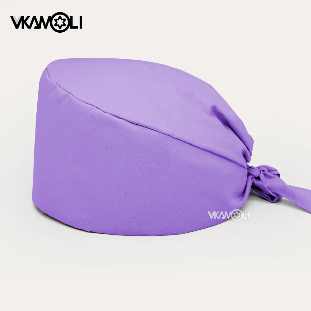 Solid color scrubs caps Pet Grooming Agency Work Scrubs Beauty Work Hats