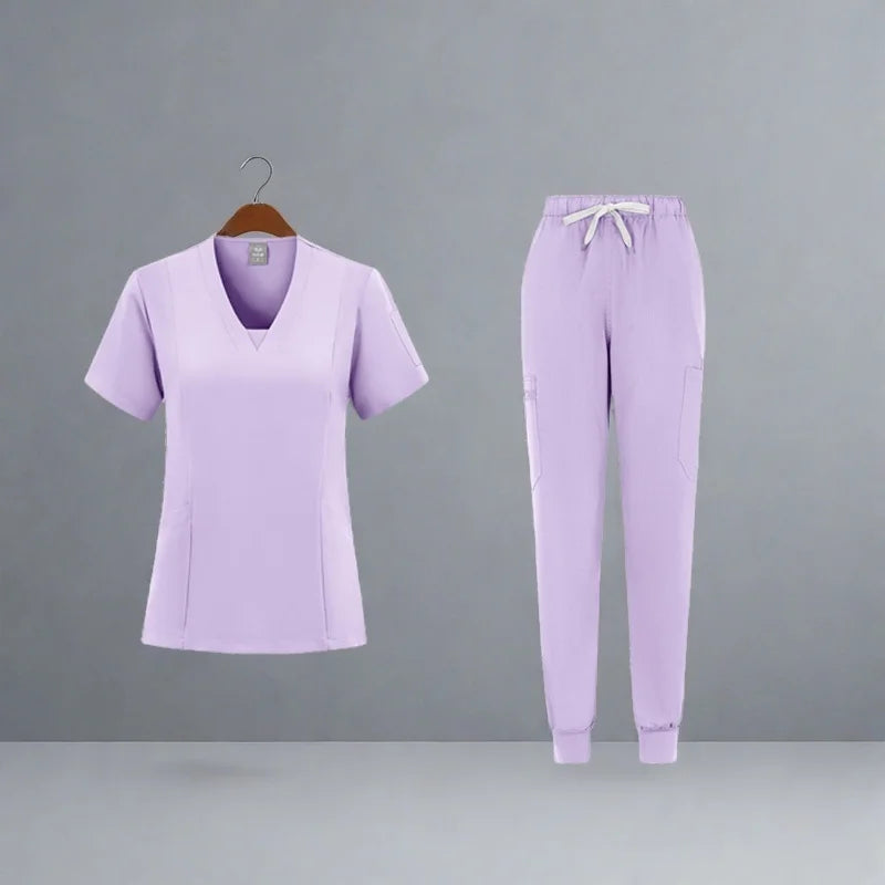 New Straight Pants Scrubs Set Medical Uniforms Stretch Tops with Pocket Nurse Uniform Surgery Suits Nursing Workwear Accessories