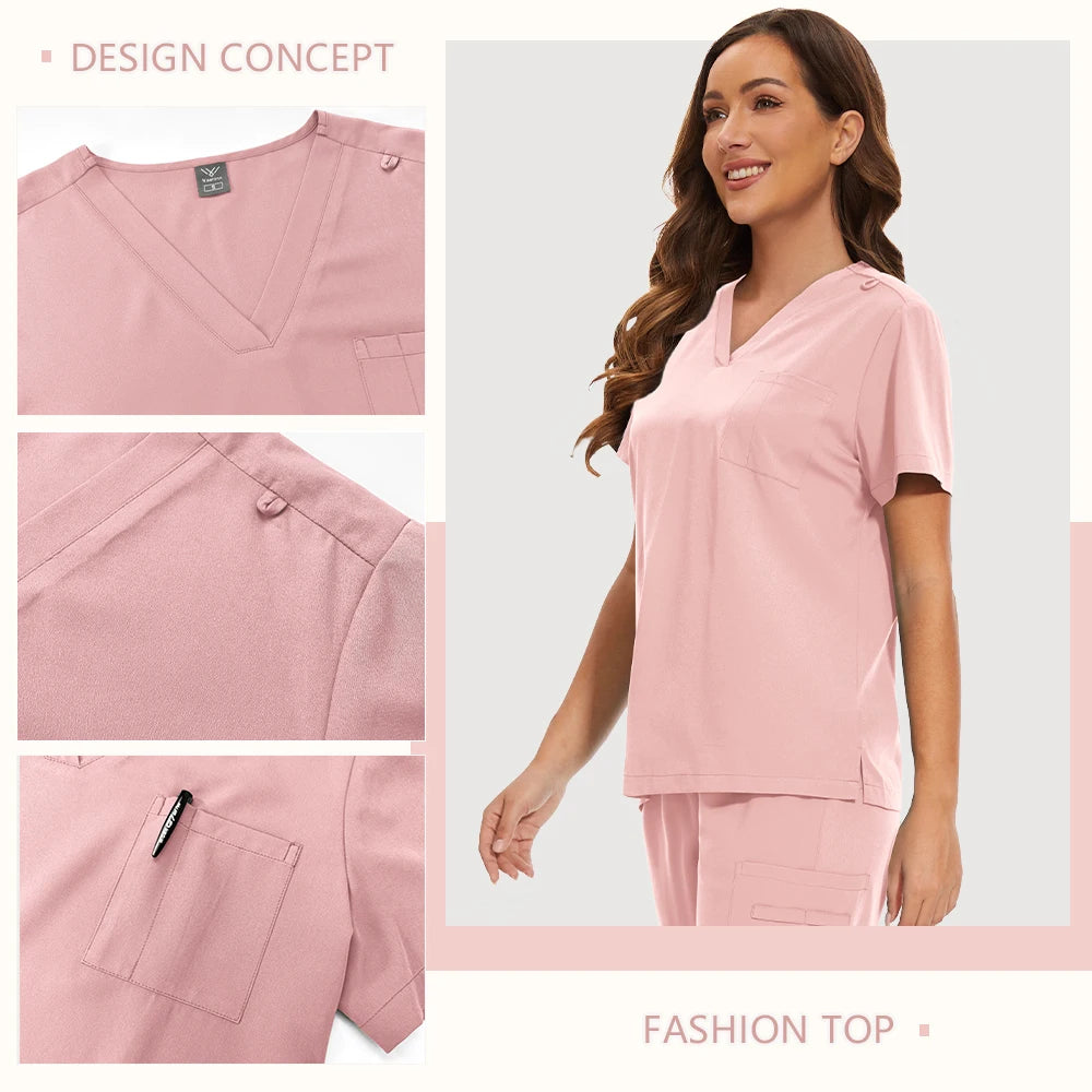 Work Clothes Woman Men Soft Summer Medical Uniform Doctor Surgery Workwear