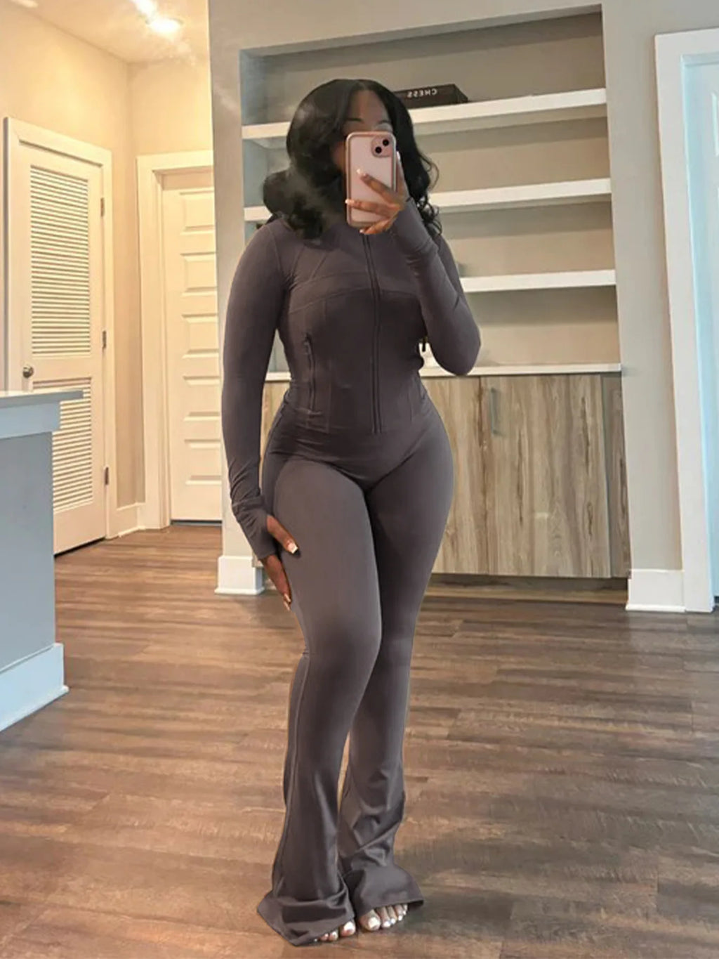 HLJ&GG Casual Solid Sporty Two Piece Sets Women Zipper Long Sleeve Slim Top And Skinny Pants Outfits Spring New 2pcs Tracksuits
