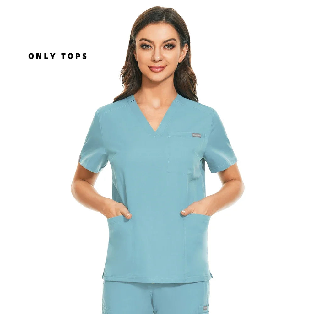 Medical Uniform Lab Clothes Women Mens Scrubs Tops Nurse Nursing Uniform Vet Costume Spa Workwear Hospital Surgery Work Shirts
