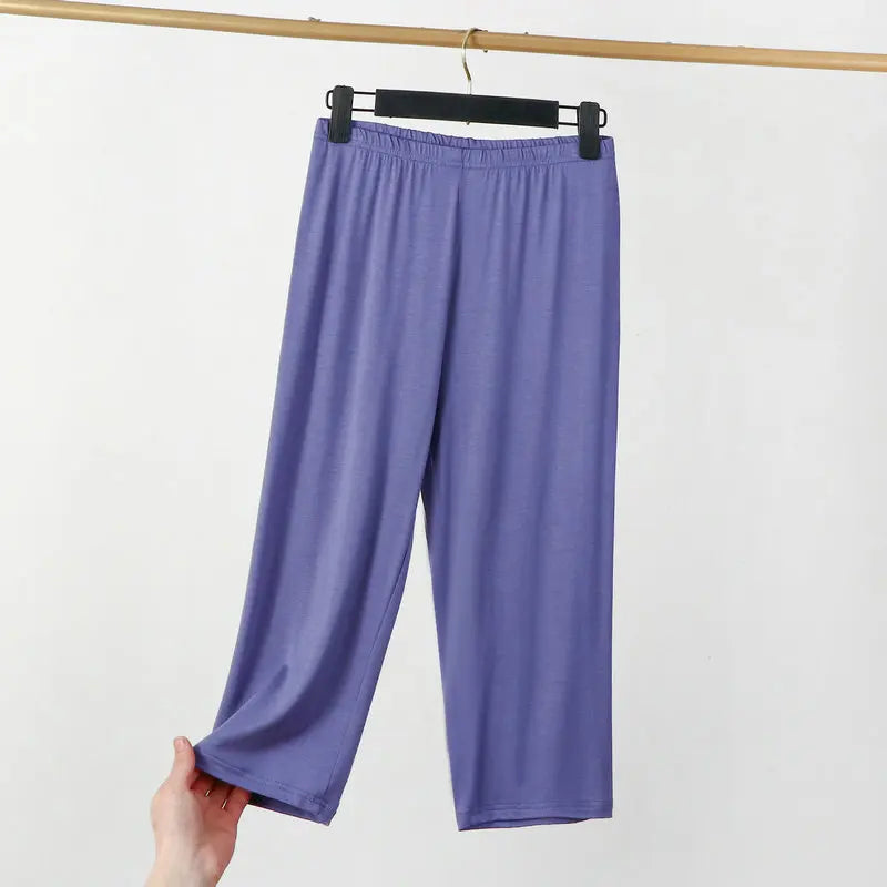 XL to 8XL summer Modal leggings calf Length High waist Large size Stretch Casual Slimming Basic short Pants sleep pants