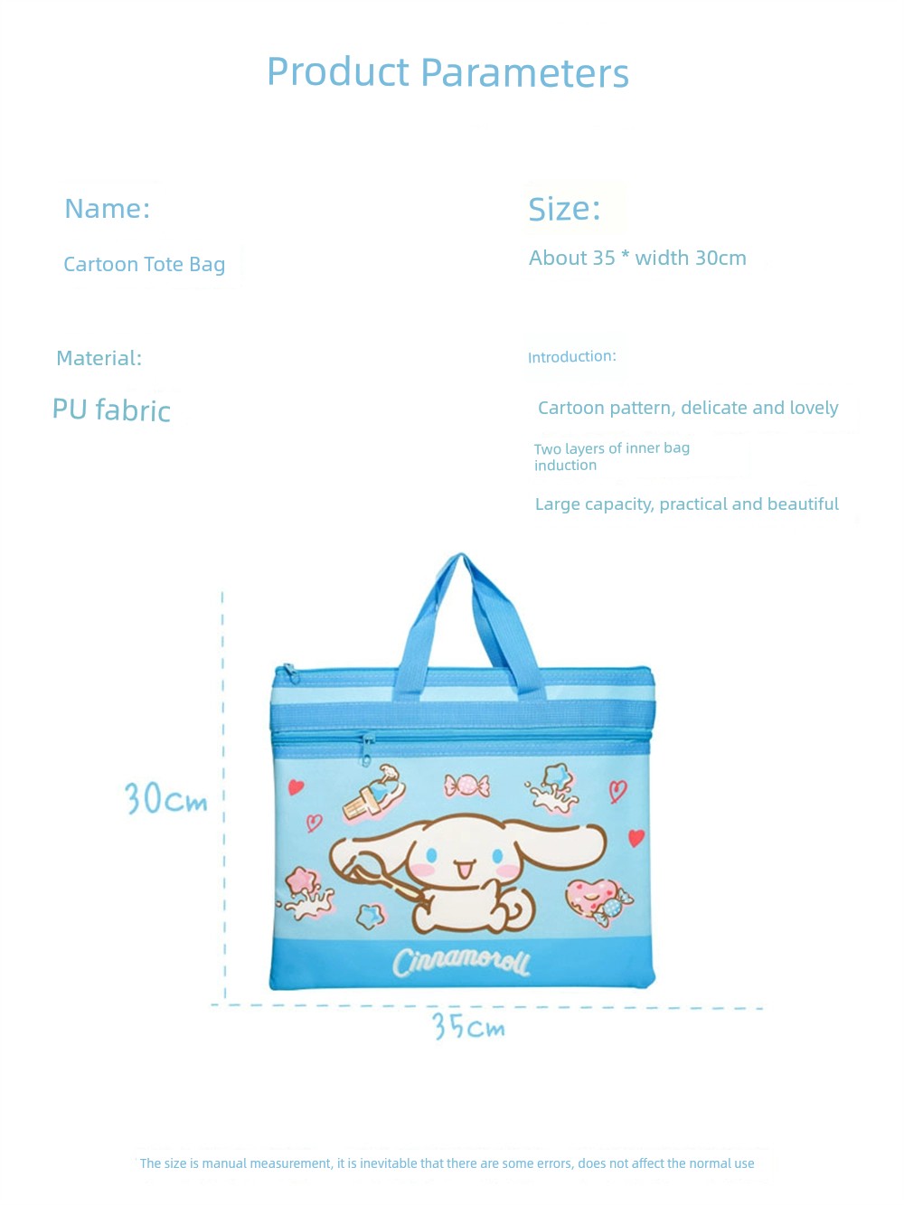 Student Tuition Bag Handbag Cinnamoroll Babycinnamoroll A4 Test Paper Storage Book Document Pouch Clow M Textbook Folder