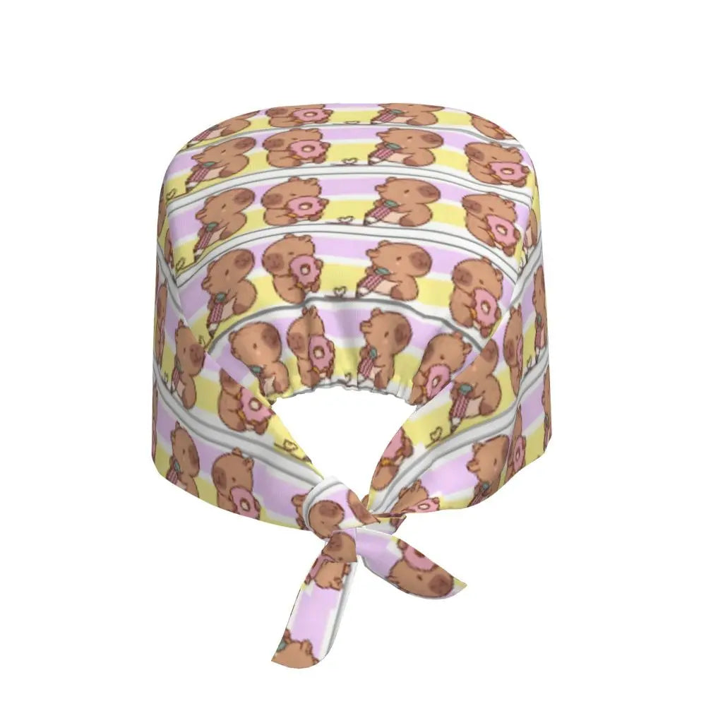 Custom Cartoon Capybara Medical Staff Scrubs Hat Women Men Comic Doctor Nursing Surgical Cap Scrub Caps