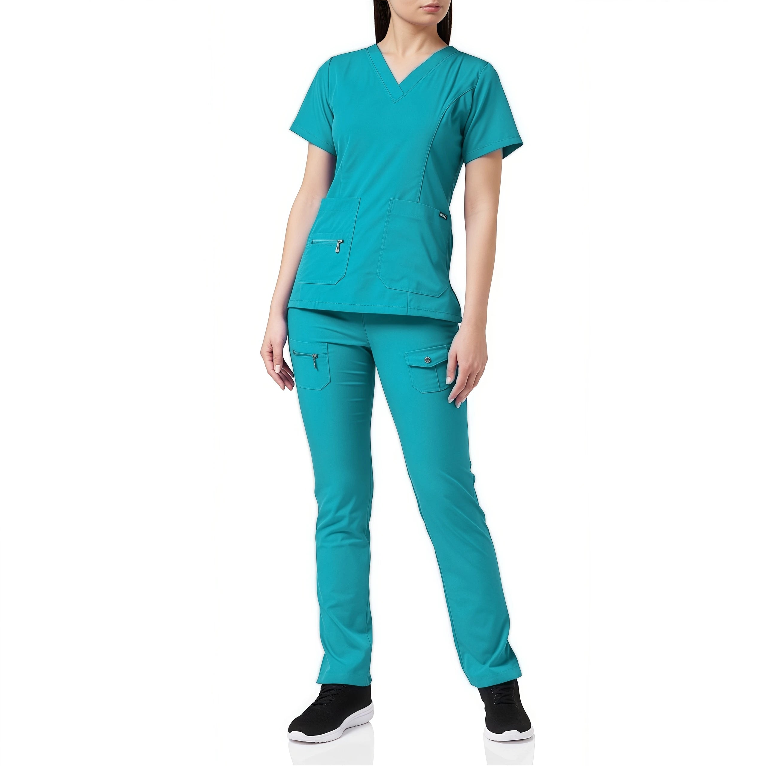 Pants Sets Short Sleeved Top Scrub Solid Color Surgical Gowns Medical Accessories Manicurist Beautician Nursing Scrub Sets Women