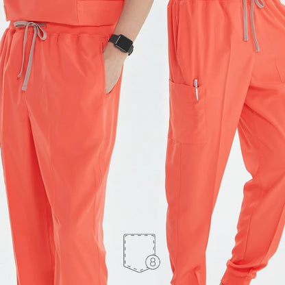 2025 New Nurse Uniforms V-neck Top Jogger Pants Scrub Sets Surgical Workwear Dentist Nursing Suit Hospital Doctor Outfit S21