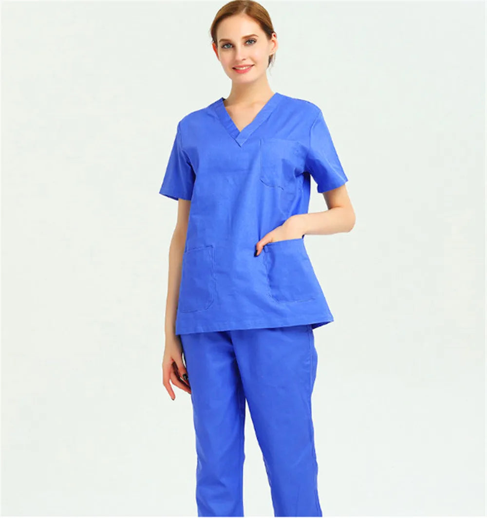 Women Scrubs Set Workwear Medical Uniform Revolution V-Neck Hospital Doctor Nurse Suit Healthcare With Pockets ouc2554