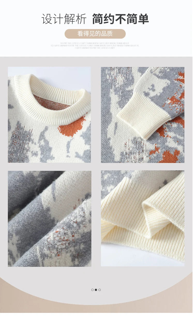 winter Men's Fashion casual Round Neck Warm sweater slim fit Sweaters Men sweater male Thicken Warm wool pullovers