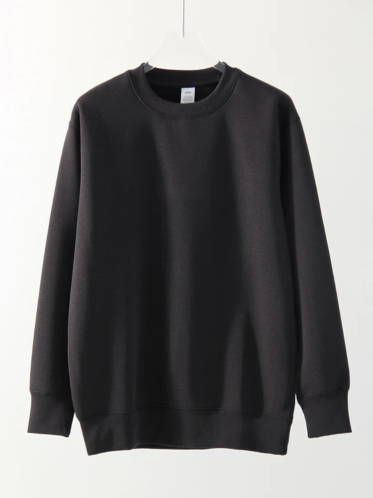 Winter Fleece Sweatshirts For Women Oversized Top Warm Pullovers Black Loose O Neck White Thick Velvet Sweatshirt Women Warm