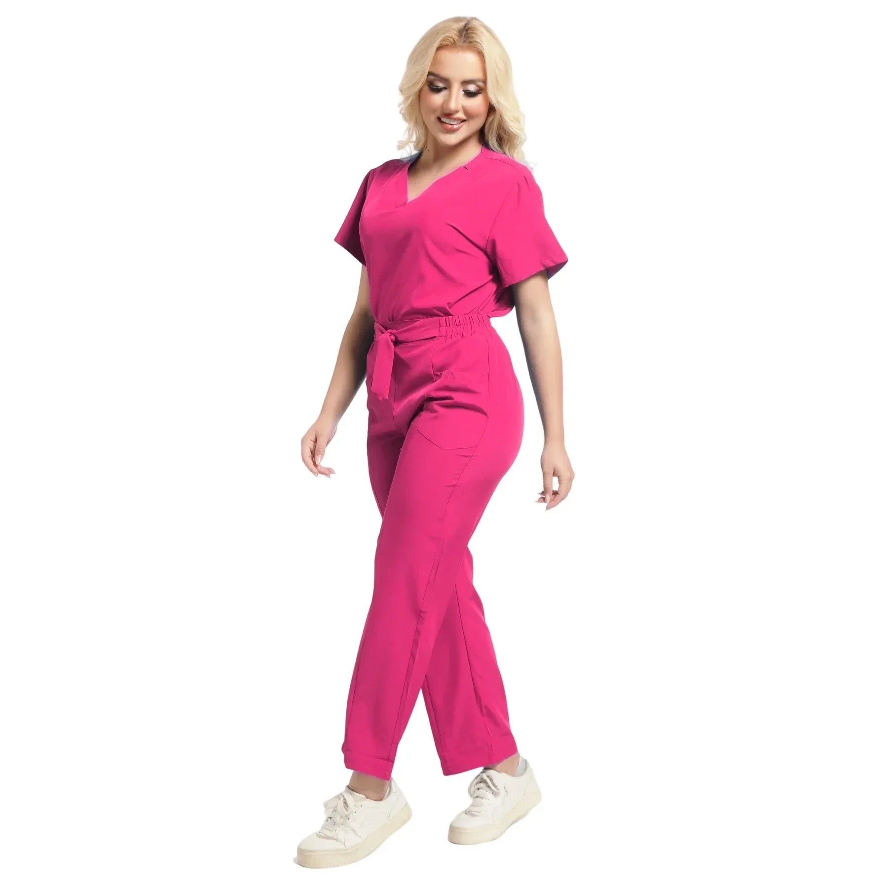 Plus Size New Style Working Scrubs Set Women Pet Nurse Uniforms Solid Color Beauty Salon Work Uniforms Medical Uniforms Workwear
