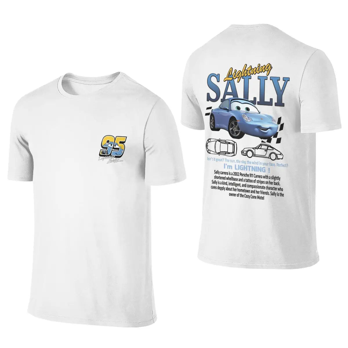 Romantic Lightning Mcqueen And Sally Matching T Shirt Outfits Double-Side Print Sally Mcqueen tshirt Tees for Couple Gifts