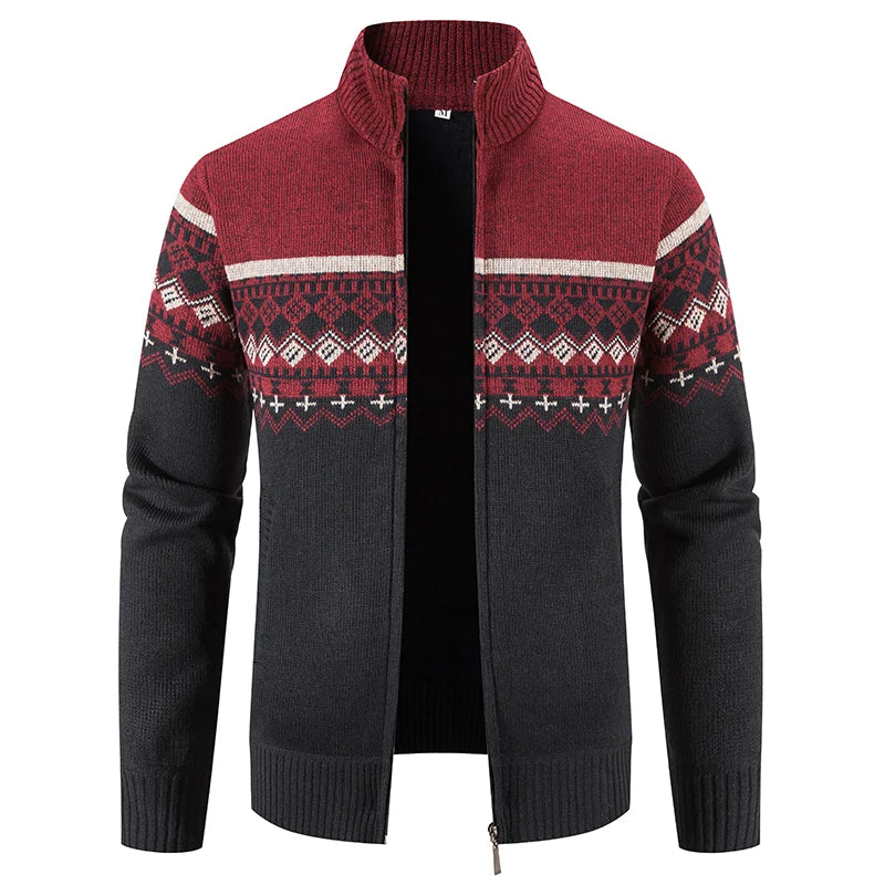 New Winter Men Cardigans Sweatercoats High Quality Male Thicker Warm Casual Cardigans Slim Fit Stand-up Collar Sweaters Size 3XL