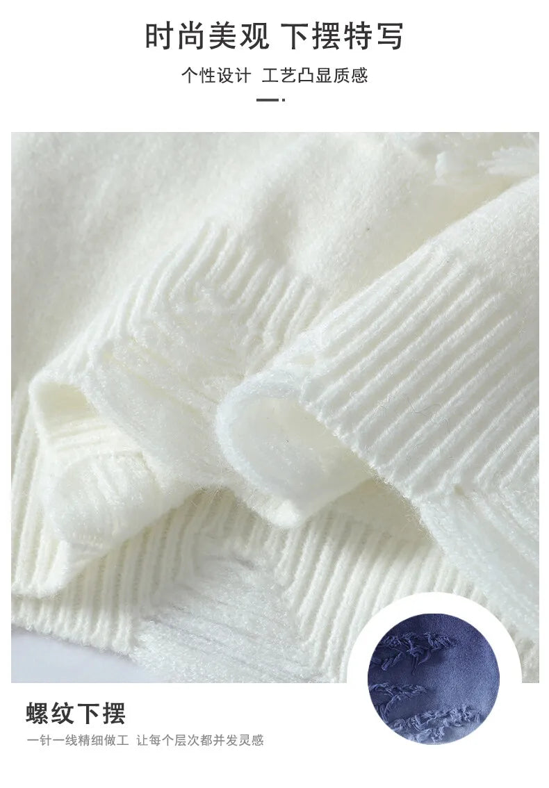 Winter Sweaters for male men thick O-neck sweater men Student youth sweaters autumn Men's wool Casual Knitwear Pullover