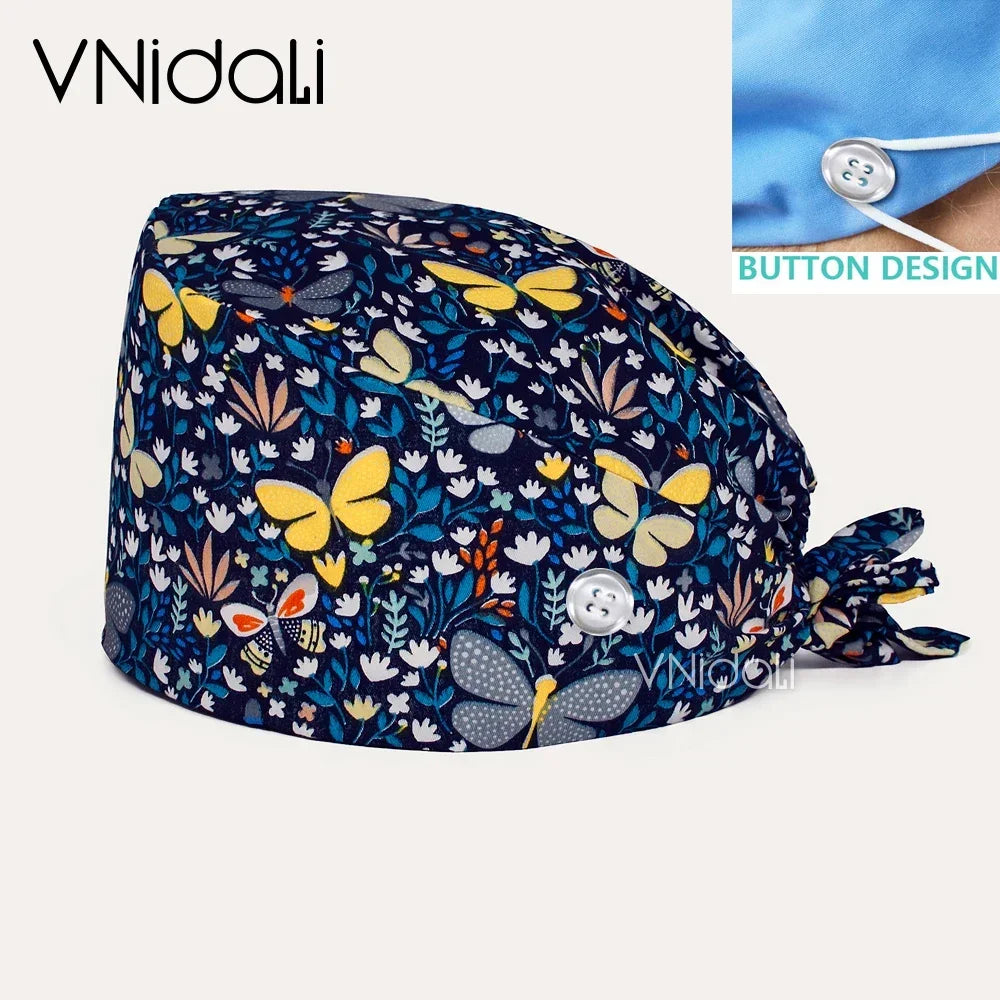 medical supplies nurse accessories nursing caps nurse hair cap surgical cap women surgery cap cartoon with button
